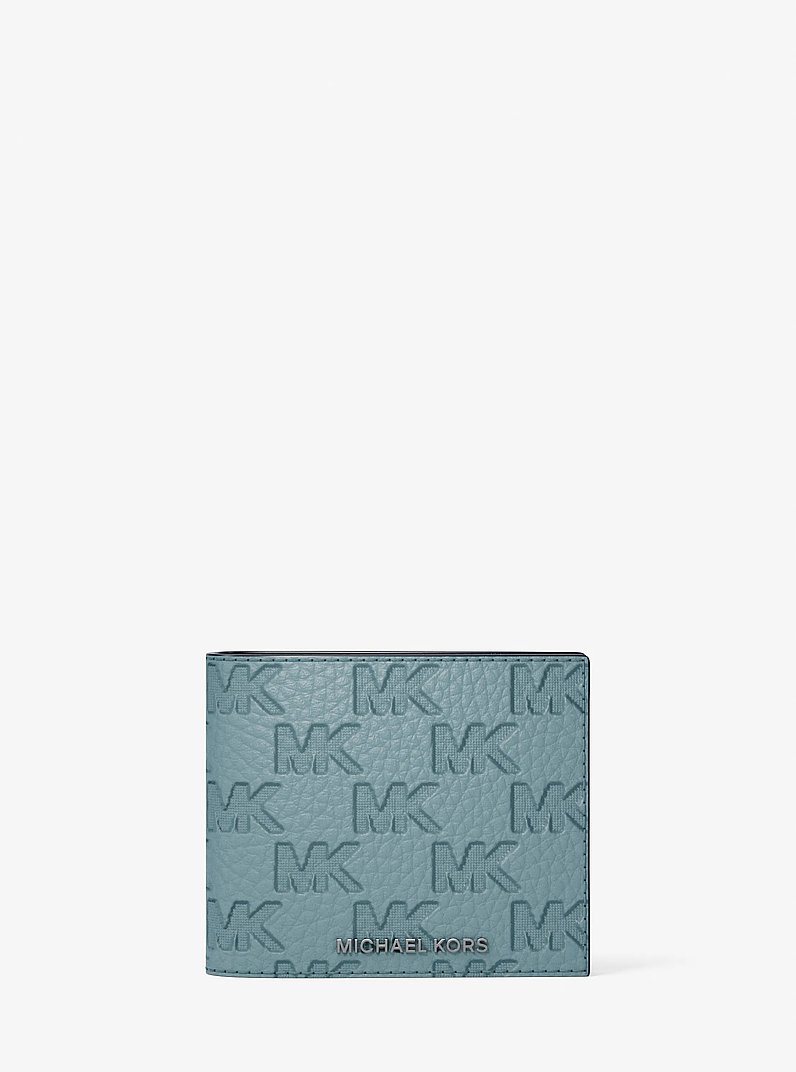 Hudson Logo Embossed Leather Billfold Wallet and Passcase in CHAMBRAY | Michael Kors