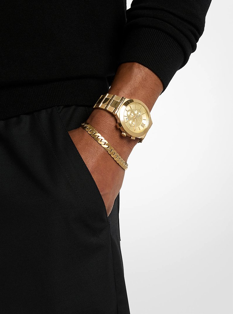 Set de regalo de reloj Billie extragrande en tono dorado y pulsera in DORADO | Michael Kors