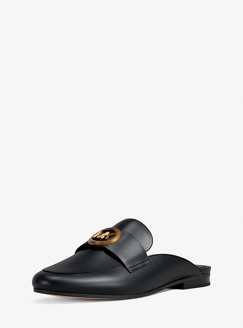 Mckenzie Leather Mule in BLACK | Michael Kors