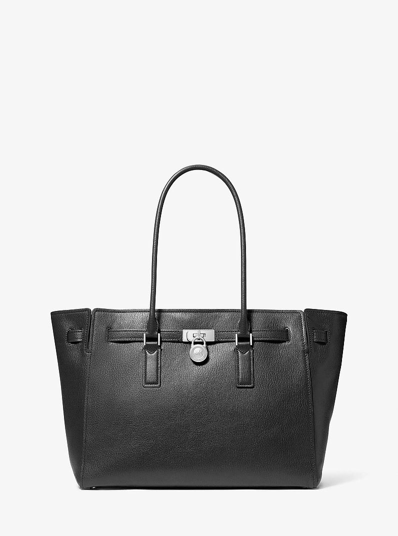 Hamilton Moderne Large Leather Tote Bag in BLACK | Michael Kors