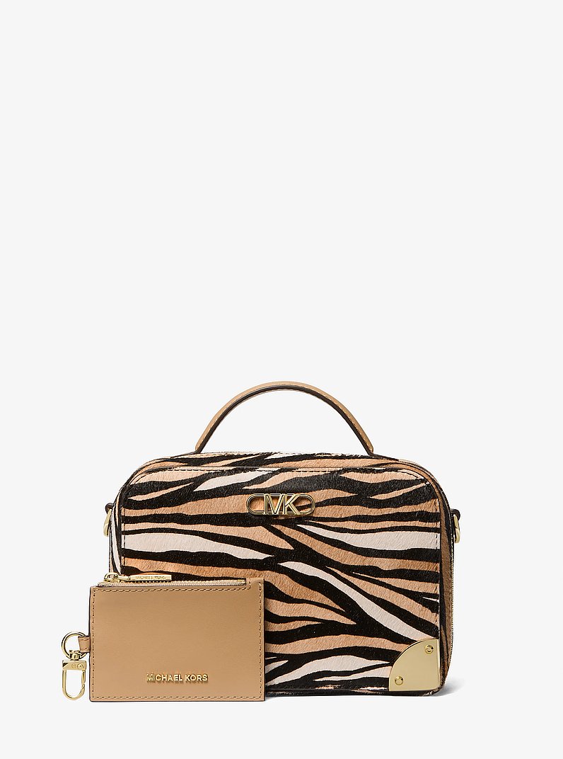 Estelle Small Tiger Print Calf Hair Satchel
