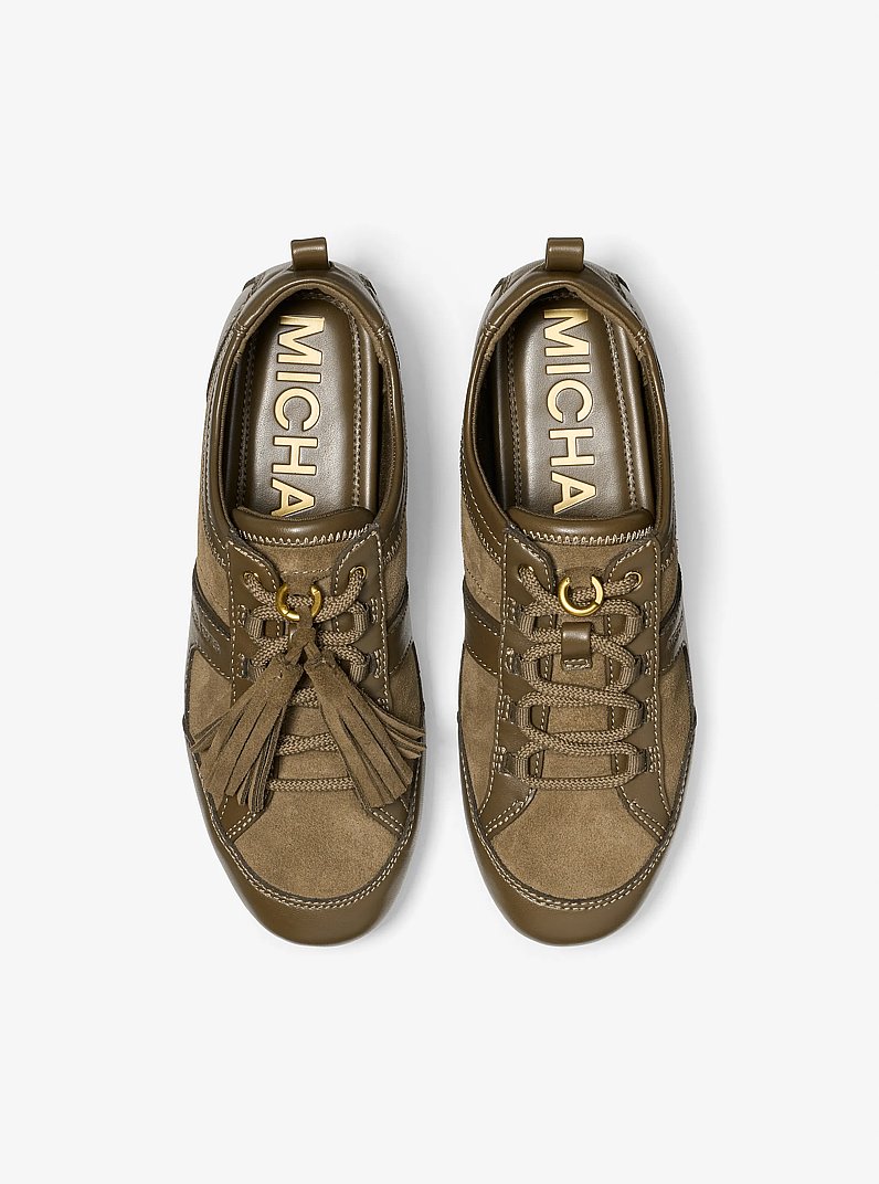 Sneaker Keely in pelle scamosciata con nappina in LODEN | Michael Kors