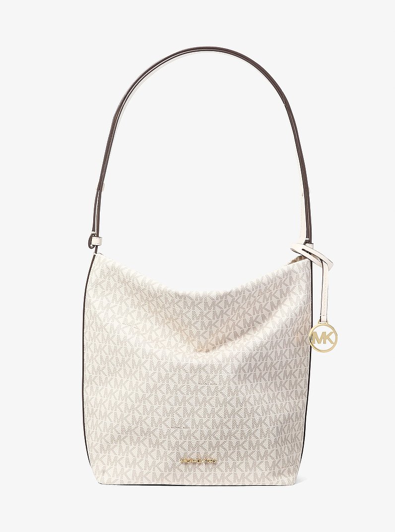 Sac messager seau Roey de taille moyenne &agrave; logo Signature in CR&Egrave;ME MULTI L&Eacute;GER | Michael Kors