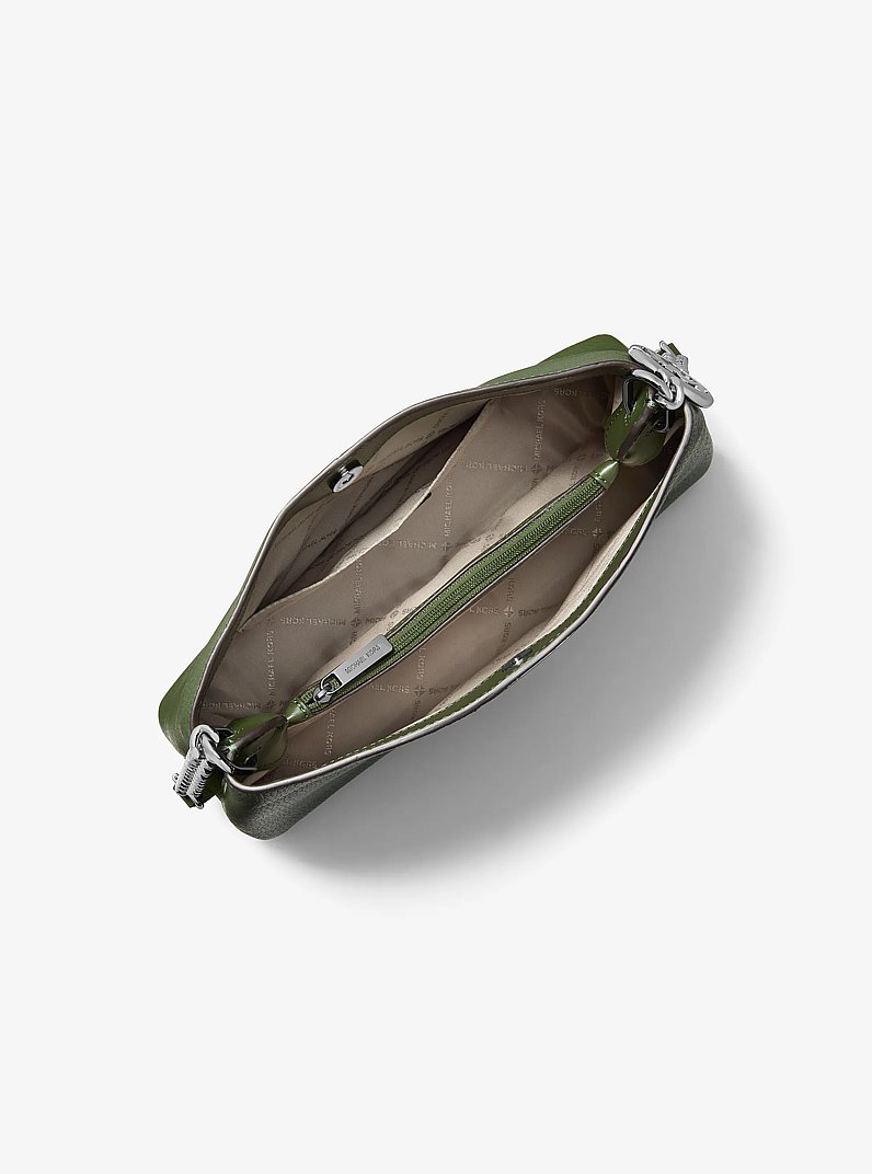 Petit sac &agrave; bandouli&egrave;re Christina en cuir grain&eacute; in VERT AMAZONE | Michael Kors