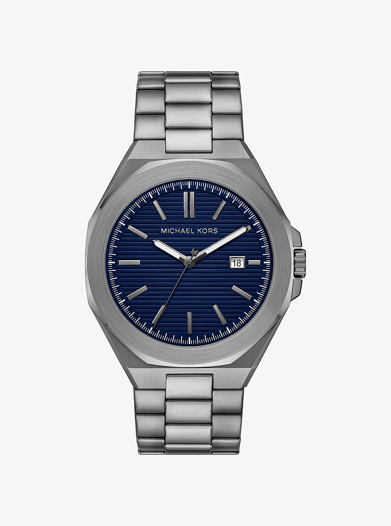 Montre Callum surdimensionn&eacute;e gris acier in NOIR | Michael Kors