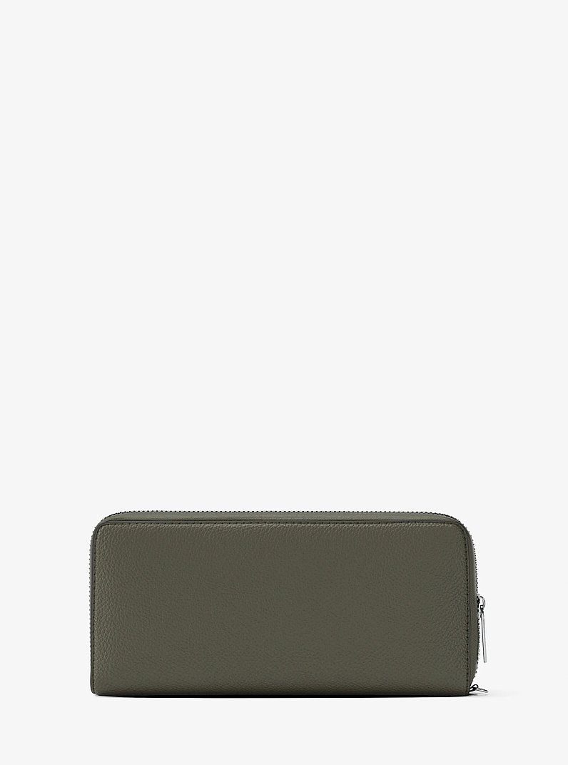 Large Pebbled Leather Continental Wallet in OLIVE | Michael Kors