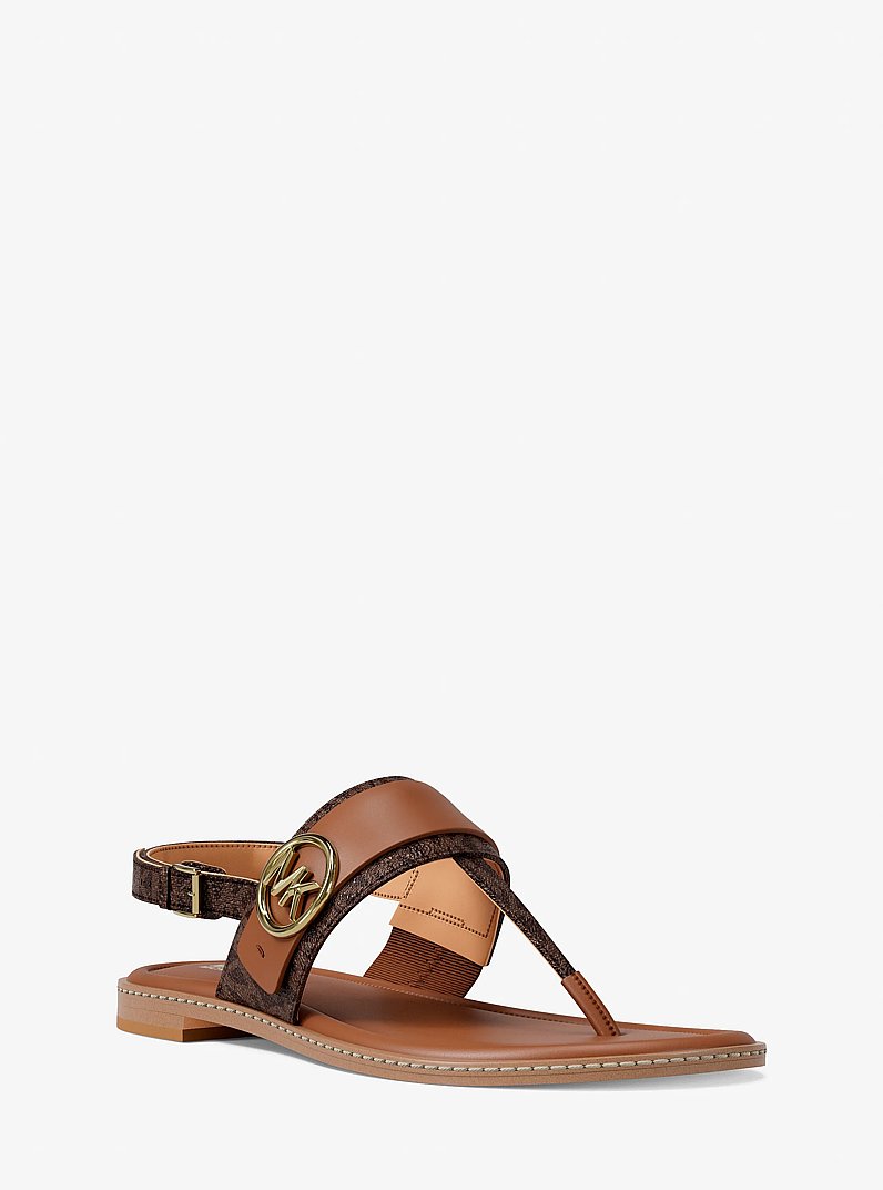 Sandale Carmen &agrave; logo Signature in BRUN | Michael Kors