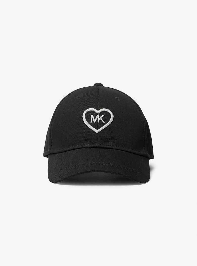 Embroidered Cotton Baseball Hat in BLACK | Michael Kors