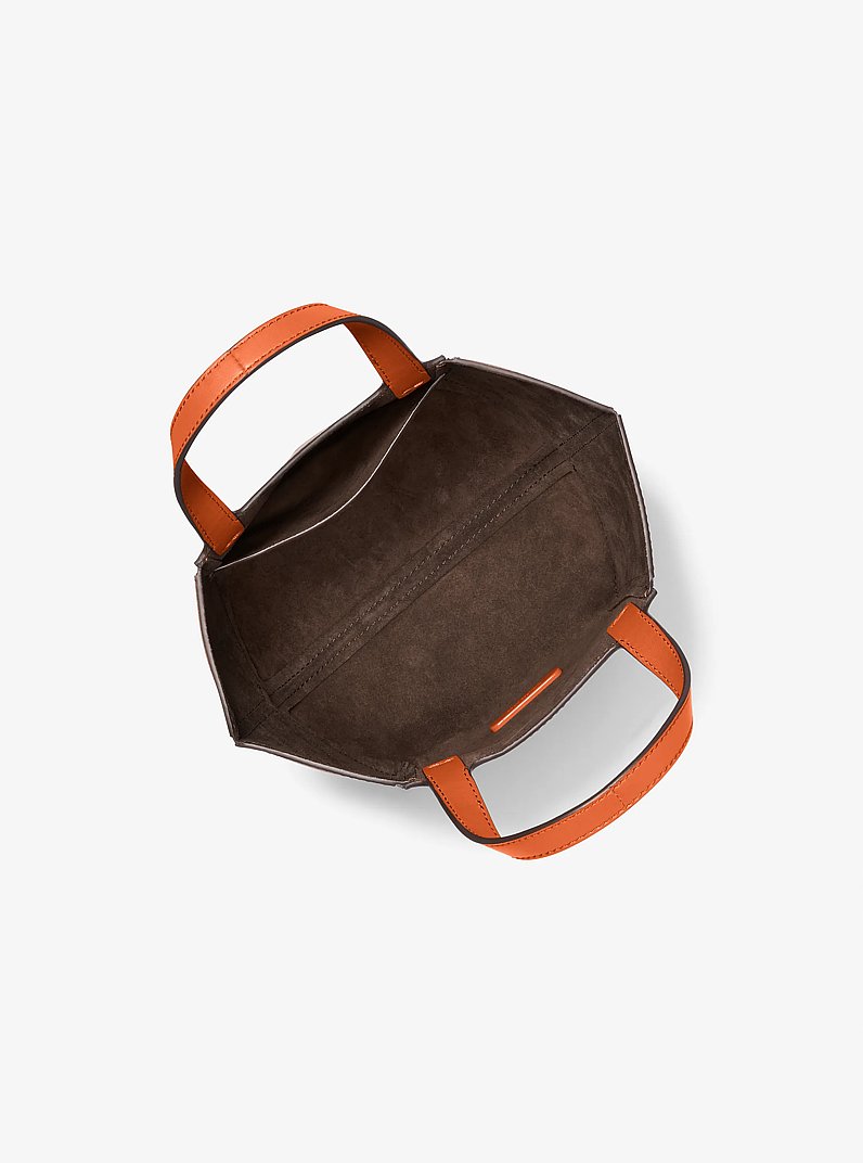 Jordi Small Leather Tote Bag in ORANGE PUNCH | Michael Kors