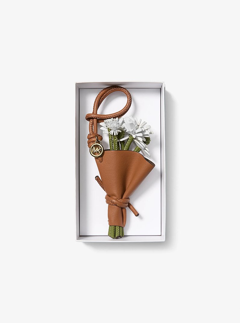 Leather Floral Bouquet Bag Charm in OPTIC WHITE | Michael Kors