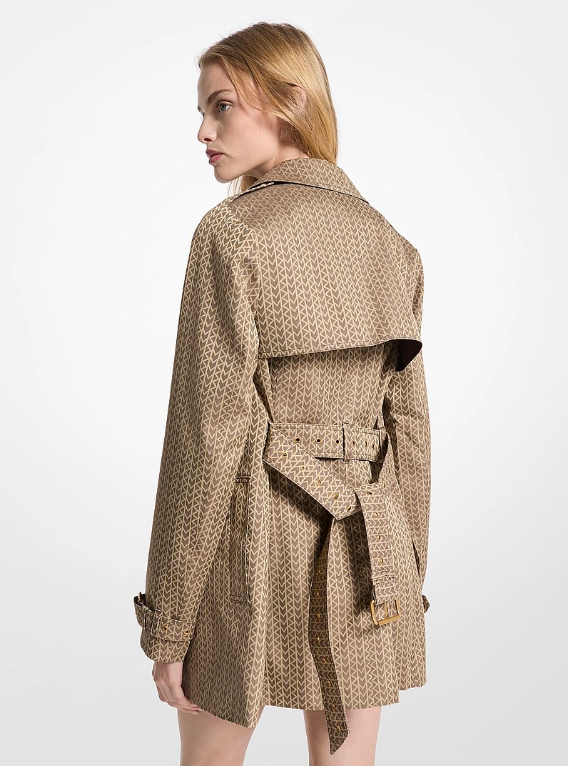 MK2000 Logo Jacquard Trench Coat in CHOCOLATE | Michael Kors