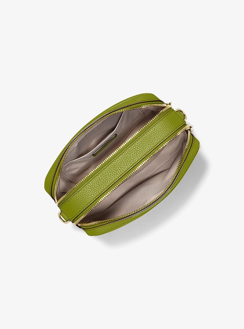 Bryant Medium Pebbled Leather Camera Crossbody Bag in MEADOW GREEN | Michael Kors
