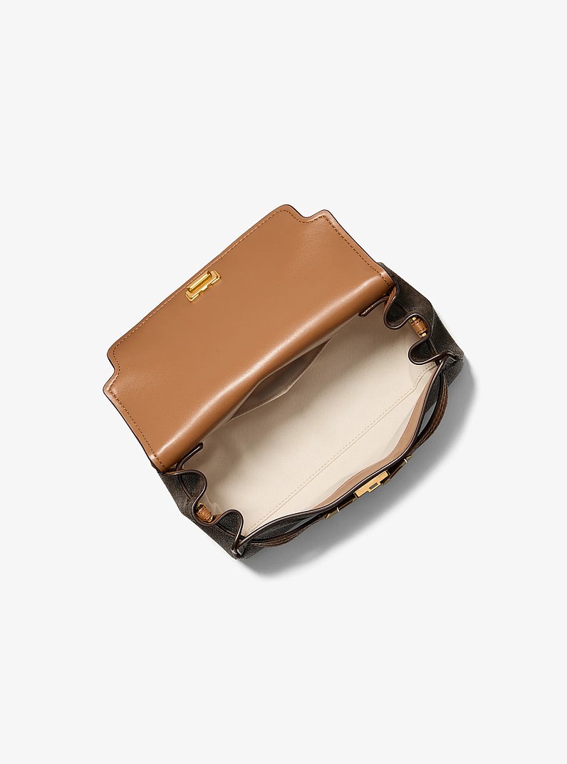 Hamilton Extra-Small Signature Logo Soft Crossbody Bag in BRN/ACORN | Michael Kors