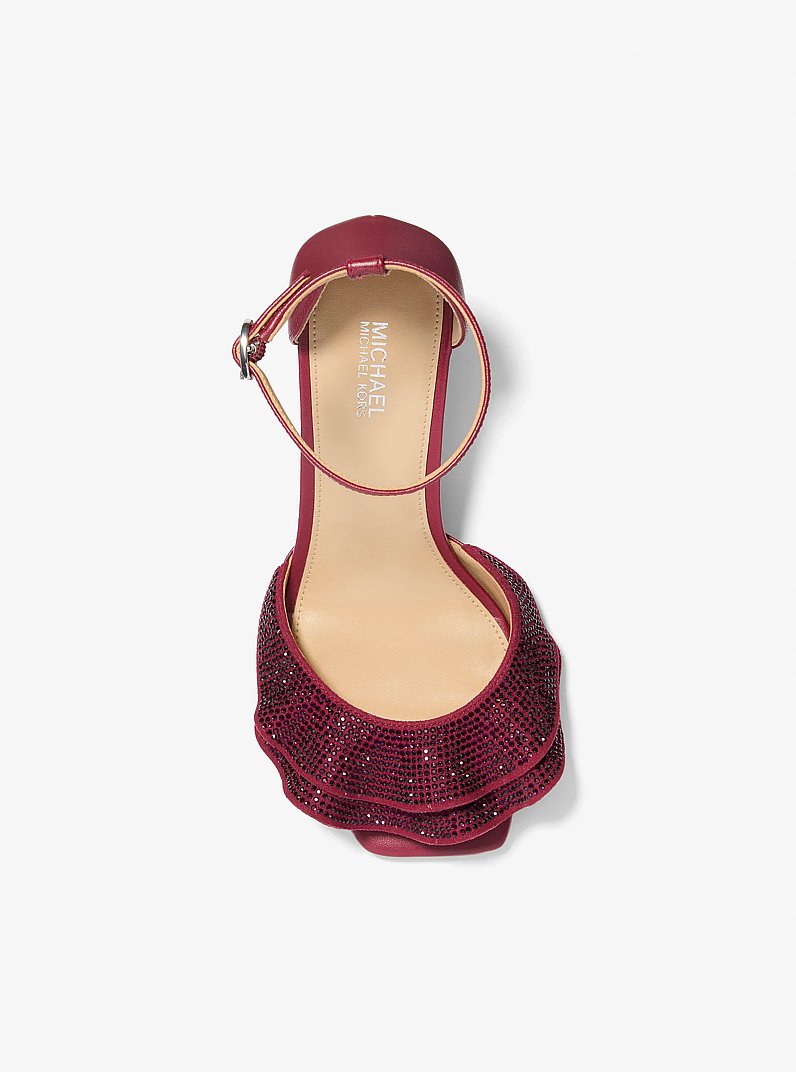 Livia Embellished Sandal in MAROON | Michael Kors