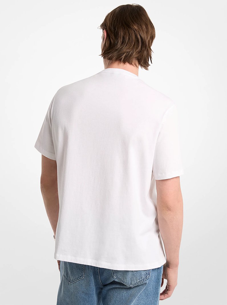 Logo Charm Cotton Jersey T-Shirt in WHITE | Michael Kors