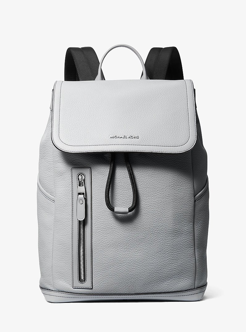 Hudson Pebbled Leather Utility Backpack in DOVE | Michael Kors