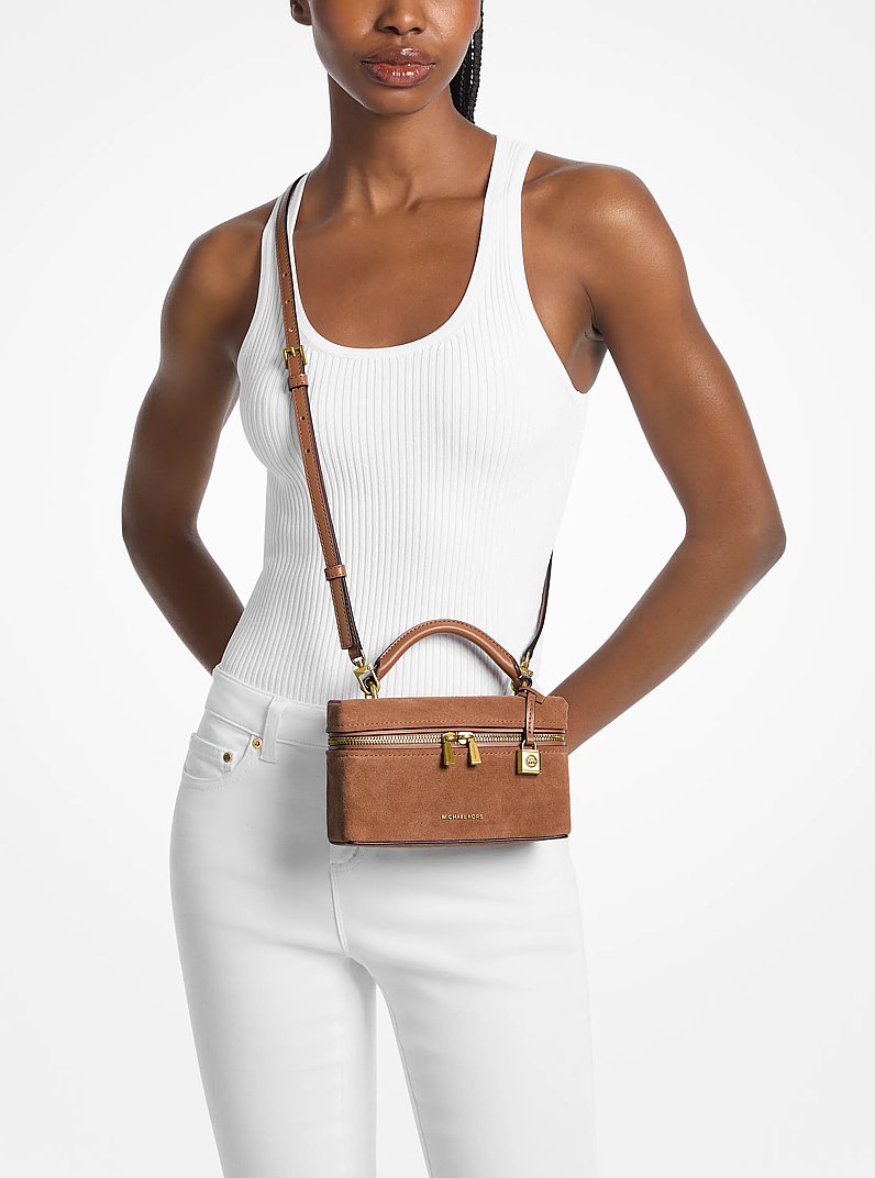 Jana Extra-Small Leather Convertible Crossbody Bag in LUGGAGE | Michael Kors