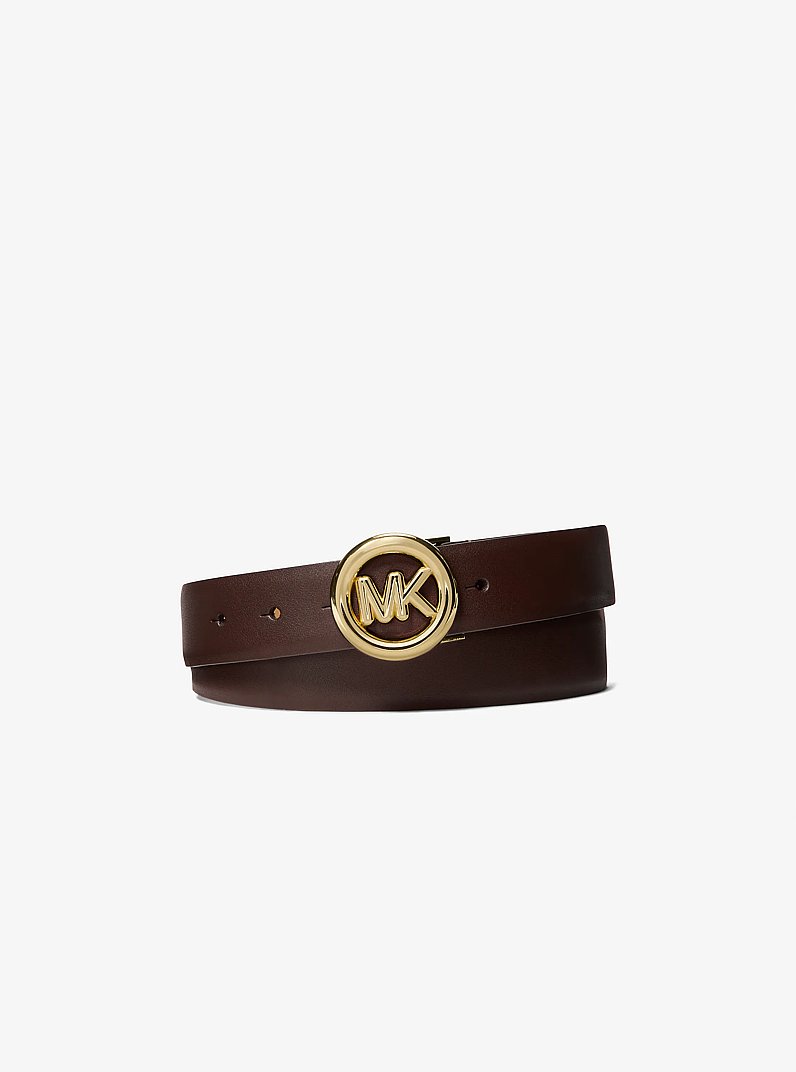 Logo Leather Belt in CHOCOLATE | Michael Kors