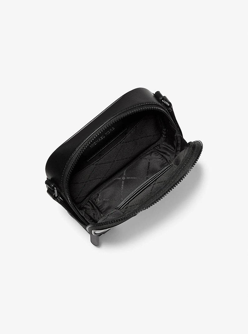 Brooklyn Puffy Metallic Crossbody Bag in GUNMETAL | Michael Kors