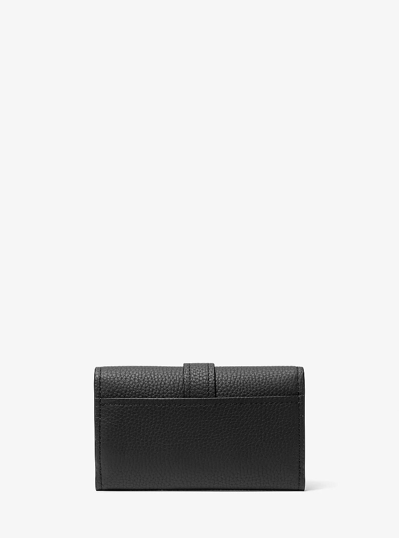 Nolita Medium Pebbled Leather Tri-Fold Wallet in BLACK | Michael Kors