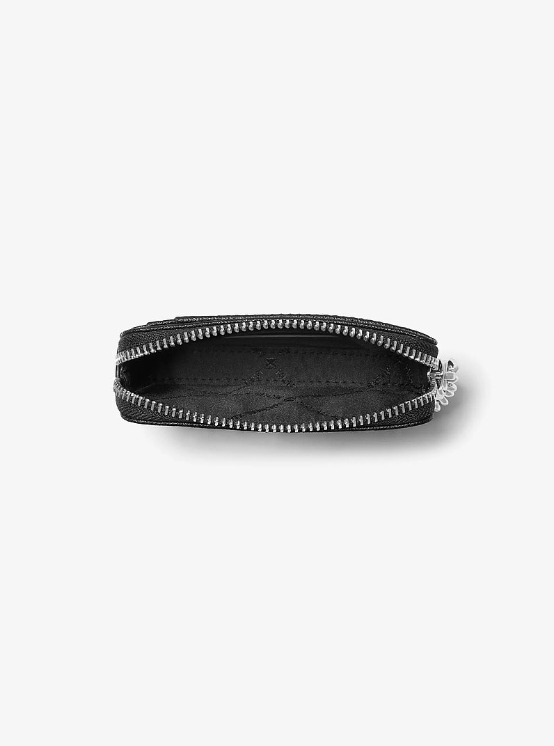Medium Saffiano Leather Chain Card Case in BLACK | Michael Kors