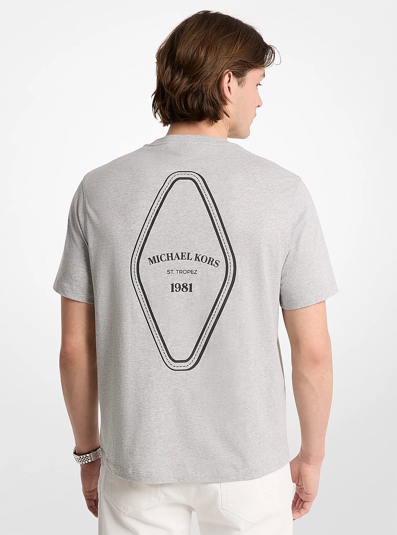 T-Shirt aus Baumwolle mit grafischem Logo in STEINGRAU | Michael Kors