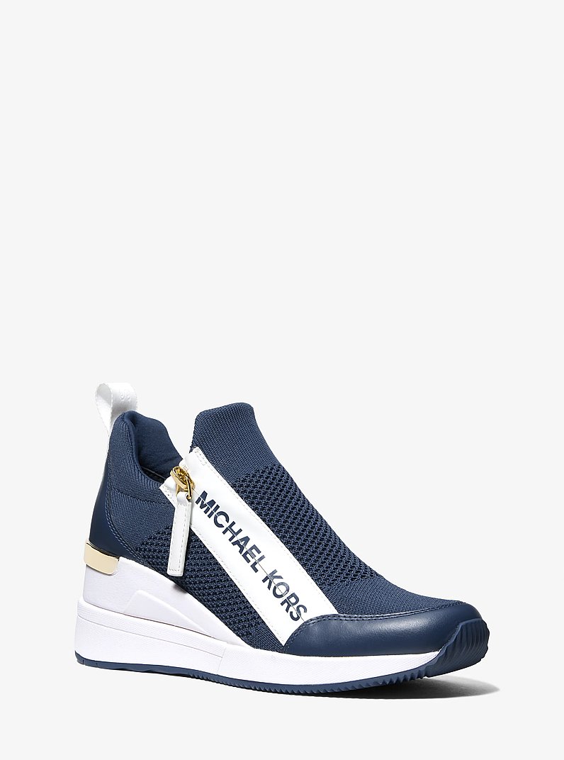 Willis Stretch Knit Trainer in NAVY | Michael Kors