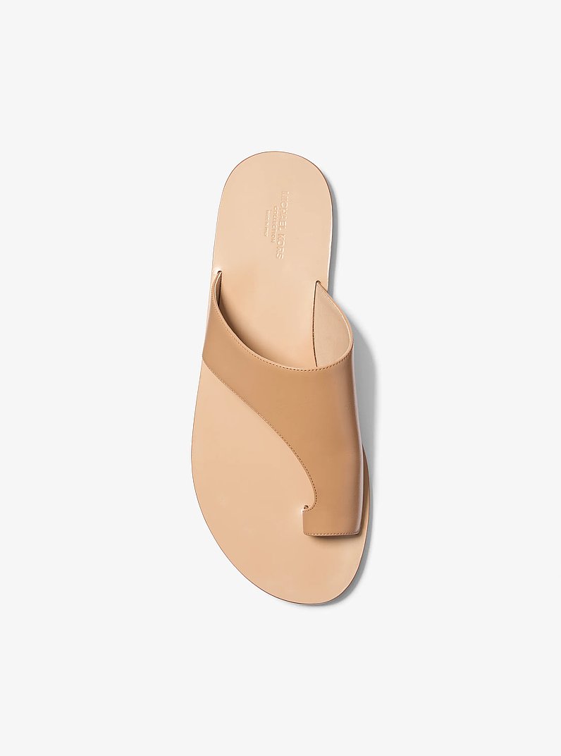 Nettuno Leather Thong Sandal in PEANUT | Michael Kors
