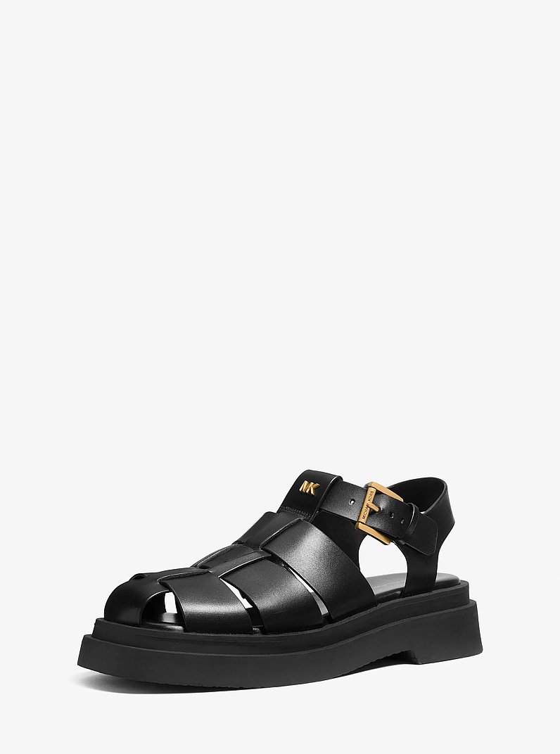 Sandalo Indy stile pescatore in pelle in NERO | Michael Kors