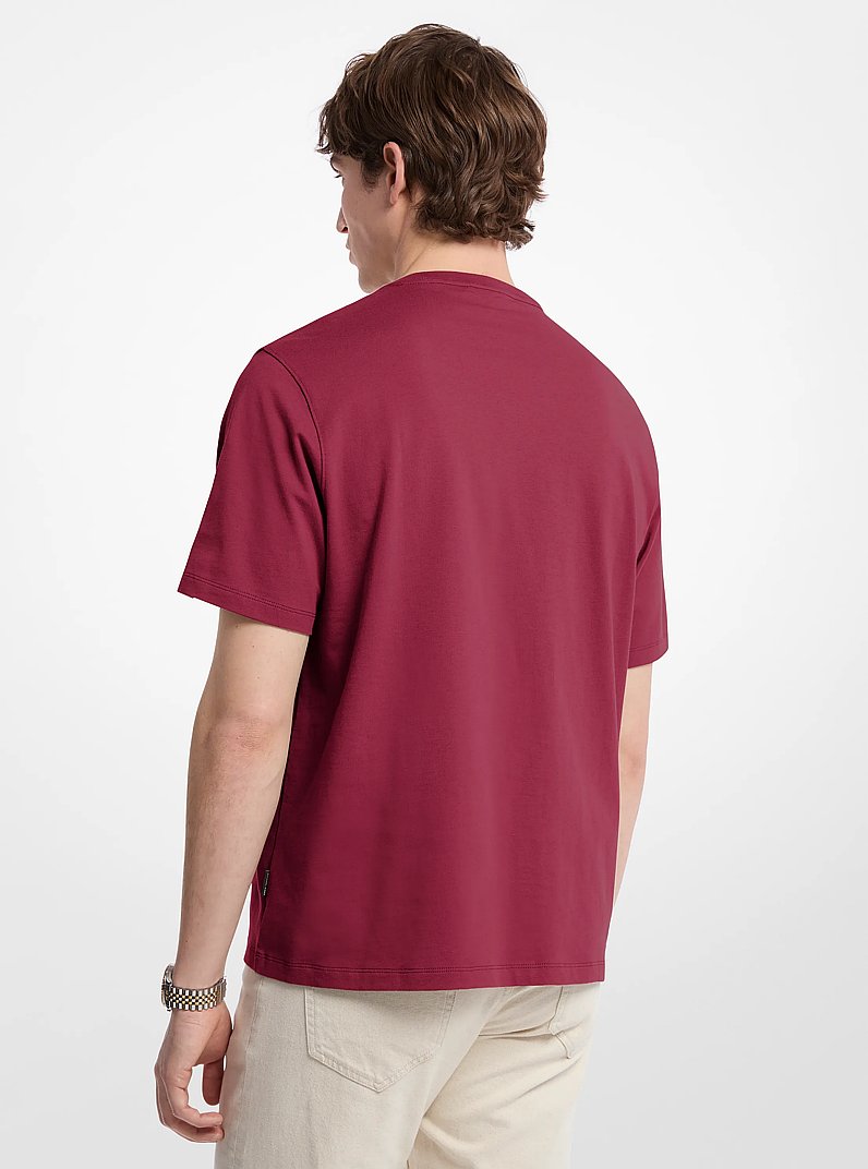 T-Shirt aus Baumwoll-Jersey mit Logopr&auml;gung in DUNKLE MAULBEERE | Michael Kors