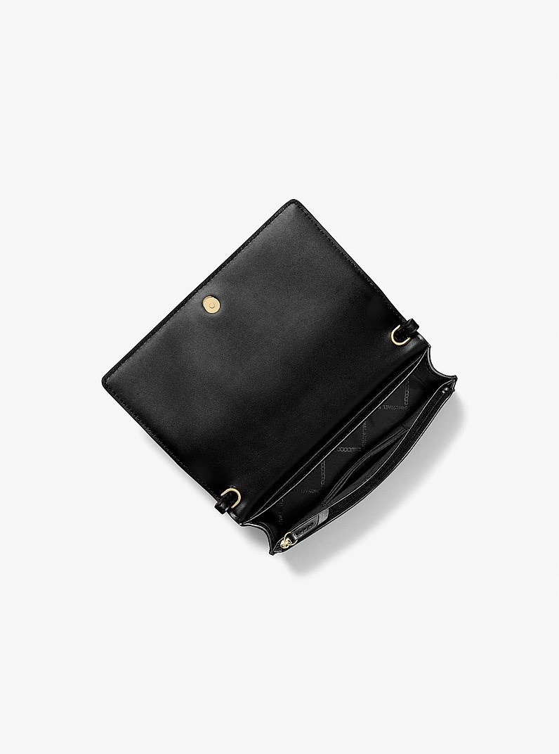 Umh&auml;ngetasche Jet Set Medium aus gekrispeltem Leder in SCHWARZ | Michael Kors
