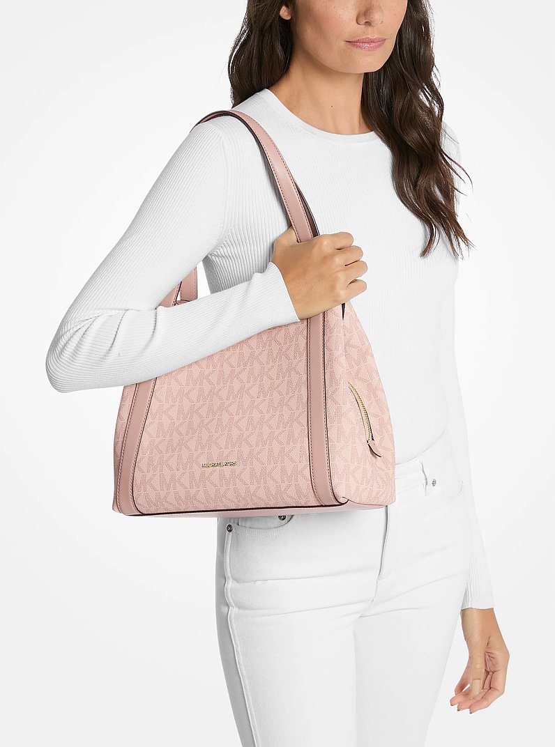 Rosemary Large Signature Logo Shoulder Bag in BALLET | Michael Kors
