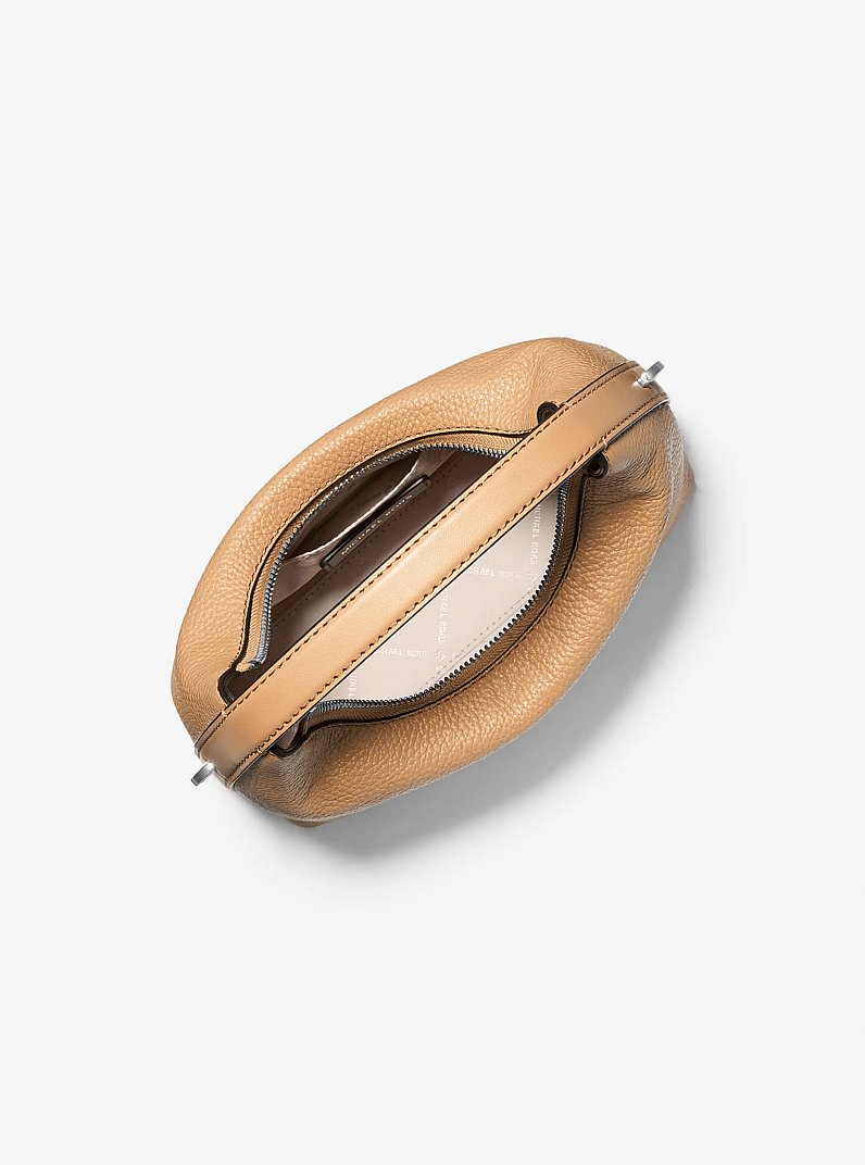 Ember Small Pebbled Leather Messenger Bag in PEANUT | Michael Kors