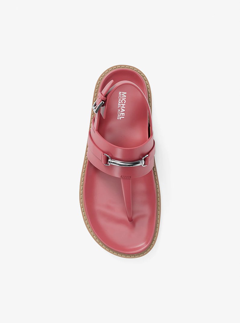 Sandalia Carson de piel con tira en T in HIBISCUS | Michael Kors