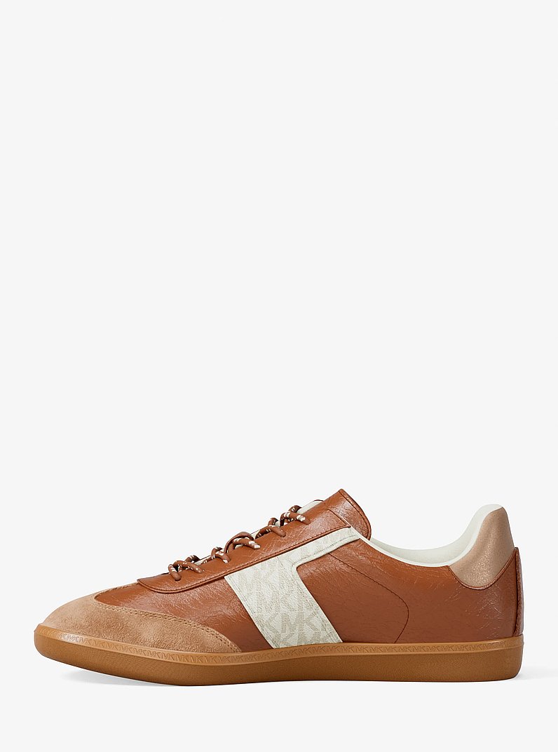 Sneaker Jovie aus Leder und Signature-Logostoff in LUGGAGE | Michael Kors