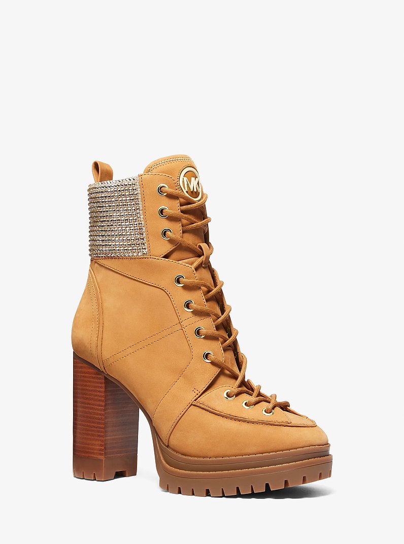 Stiefel Yvonne aus Nubukleder mit Verzierungen