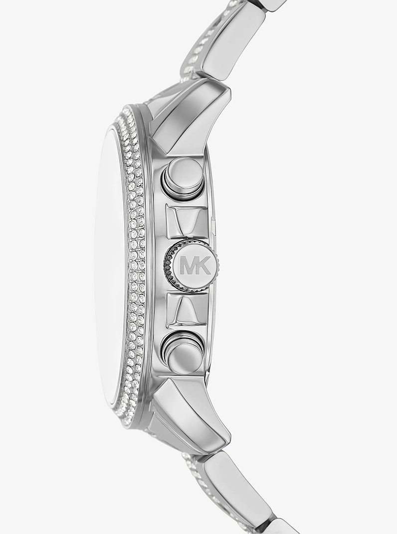 Reloj Brynn oversize en tono plateado con incrustaciones