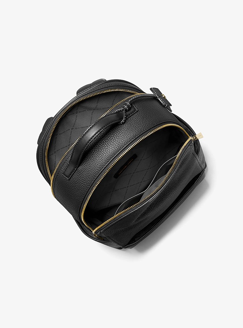 Sable Medium Pebbled Leather Backpack in BLACK | Michael Kors