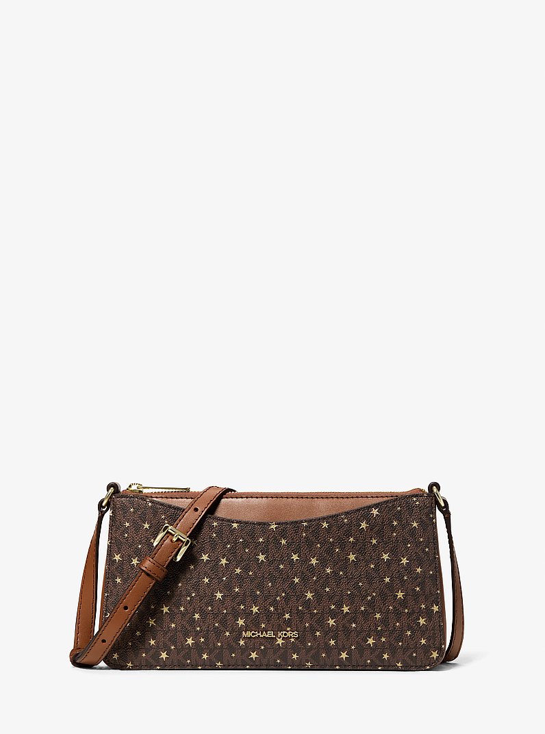 Arden Medium Printed Signature Logo Crossbody Bag in BROWN | Michael Kors