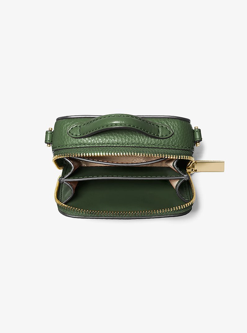 Estelle Micro Pebbled Leather Crossbody Bag in AMAZON GREEN | Michael Kors