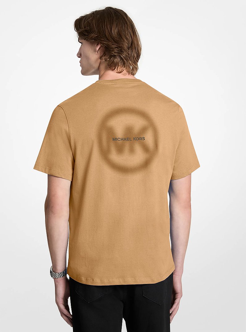 T-shirt in cotone con stampa in CAMMELLO SCURO | Michael Kors