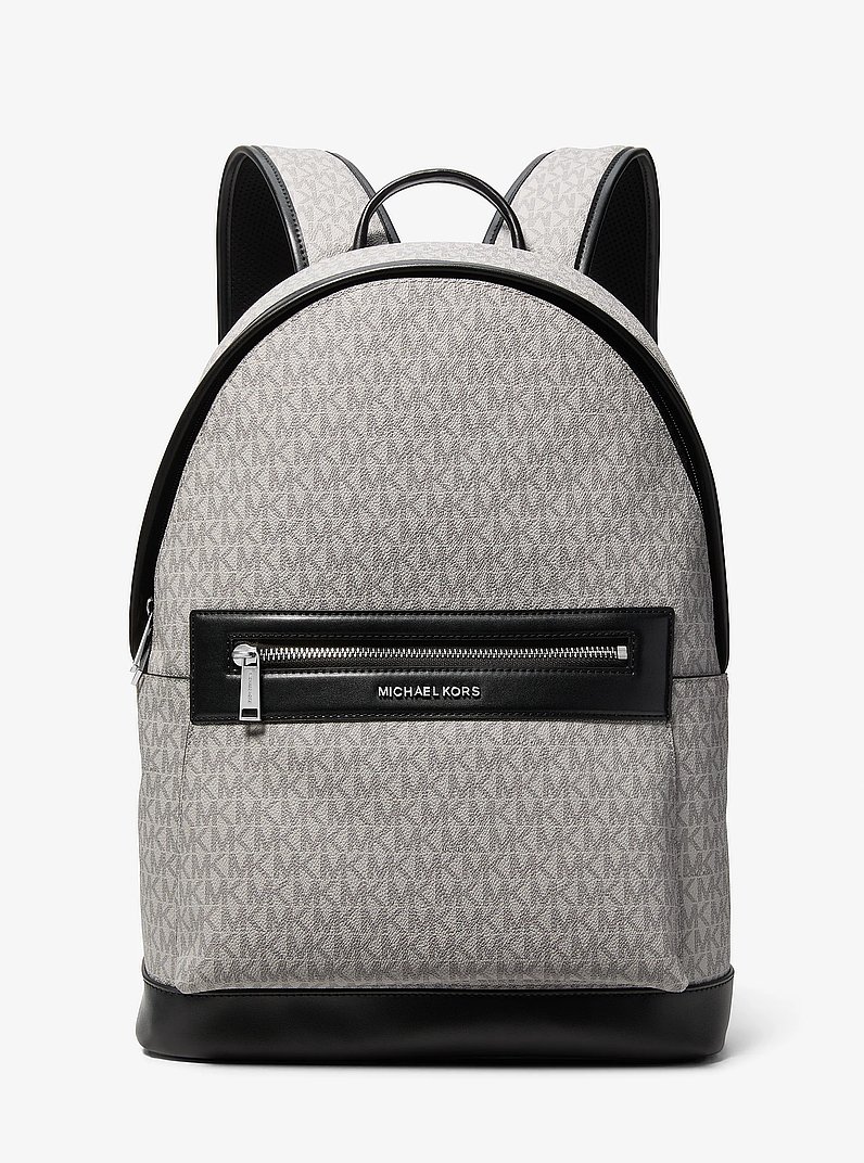 Jet Set Signature Logo Backpack in NICKEL | Michael Kors