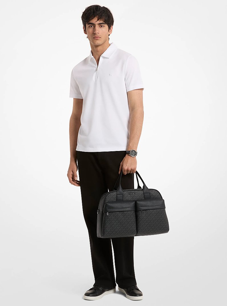 Sac bowling de taille moyenne &agrave; logo Signature in NOIR | Michael Kors