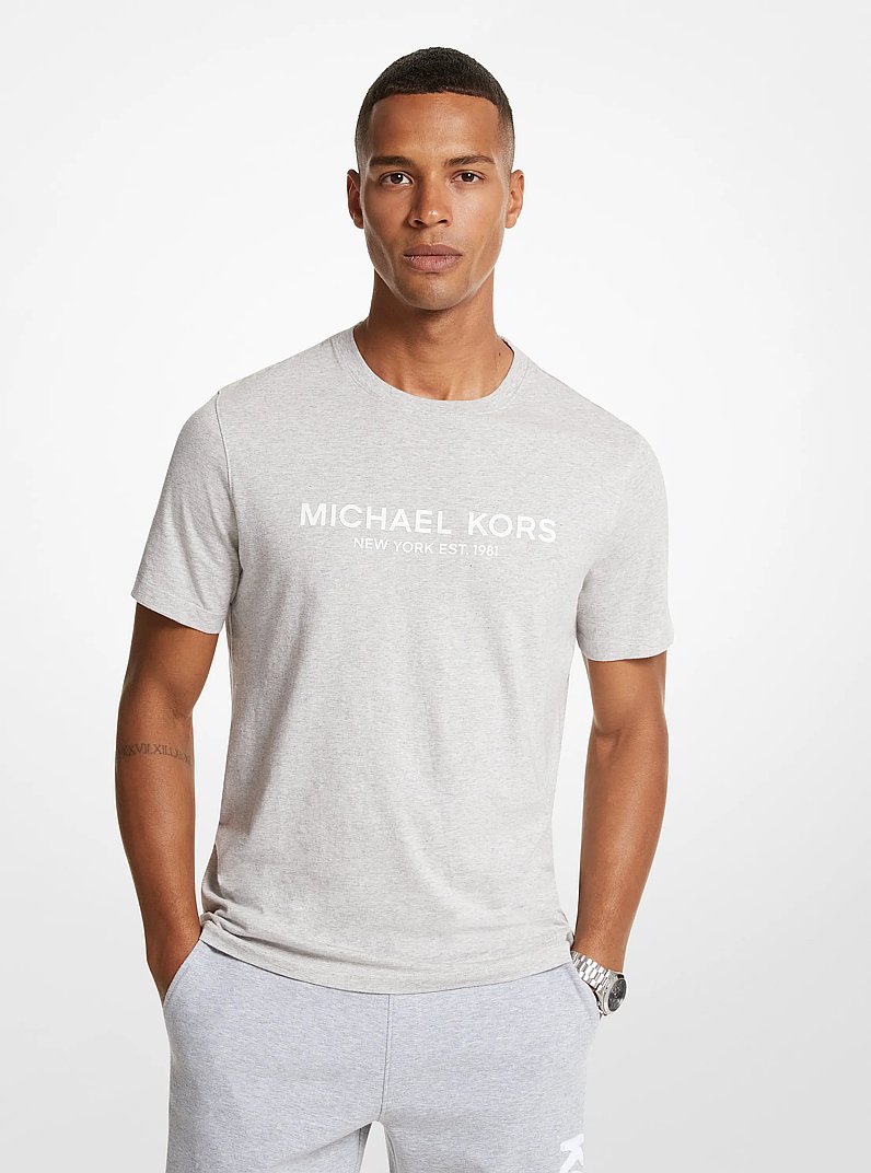 Logo Cotton T-Shirt in HEATHER GREY | Michael Kors