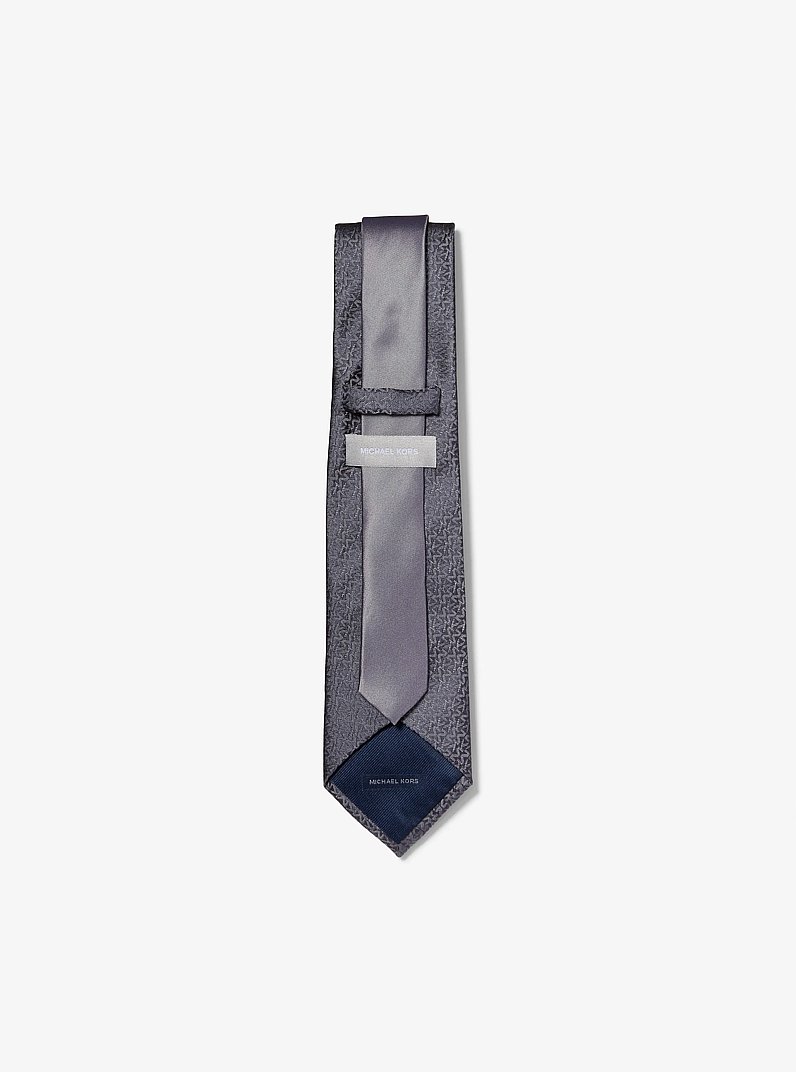 Graphic Logo Silk Tie in GREY | Michael Kors