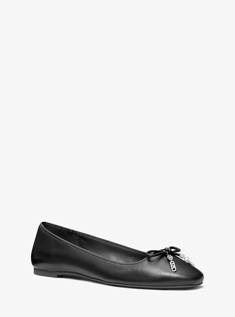 Nori Leather Ballet Flat in BLACK | Michael Kors