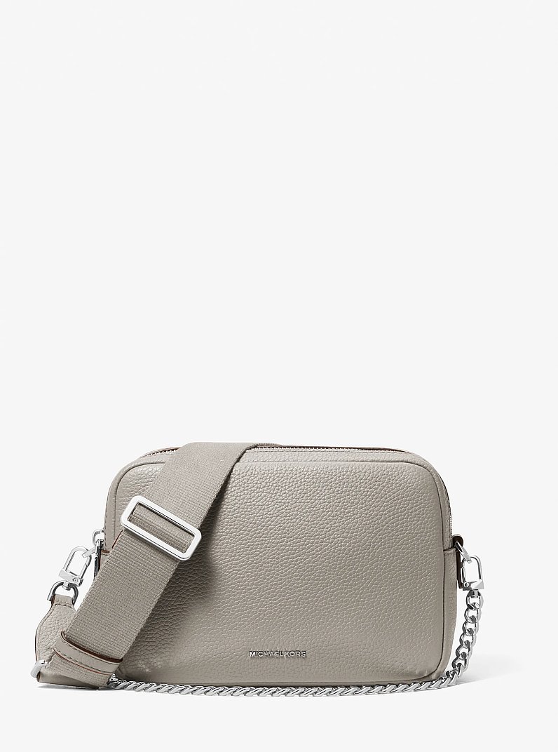 Bryant Medium Pebbled Leather Camera Crossbody Bag in HEATHER GREY | Michael Kors