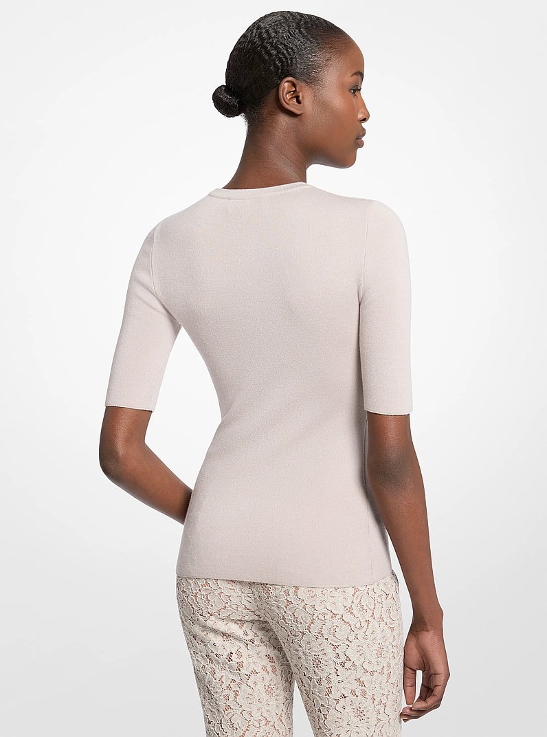 Cashmere Three-Quarter Sleeve Sweater