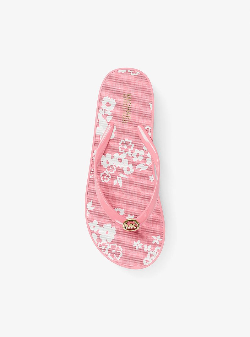 Bedford Printed Signature Logo Flip Flop in CARNATION | Michael Kors
