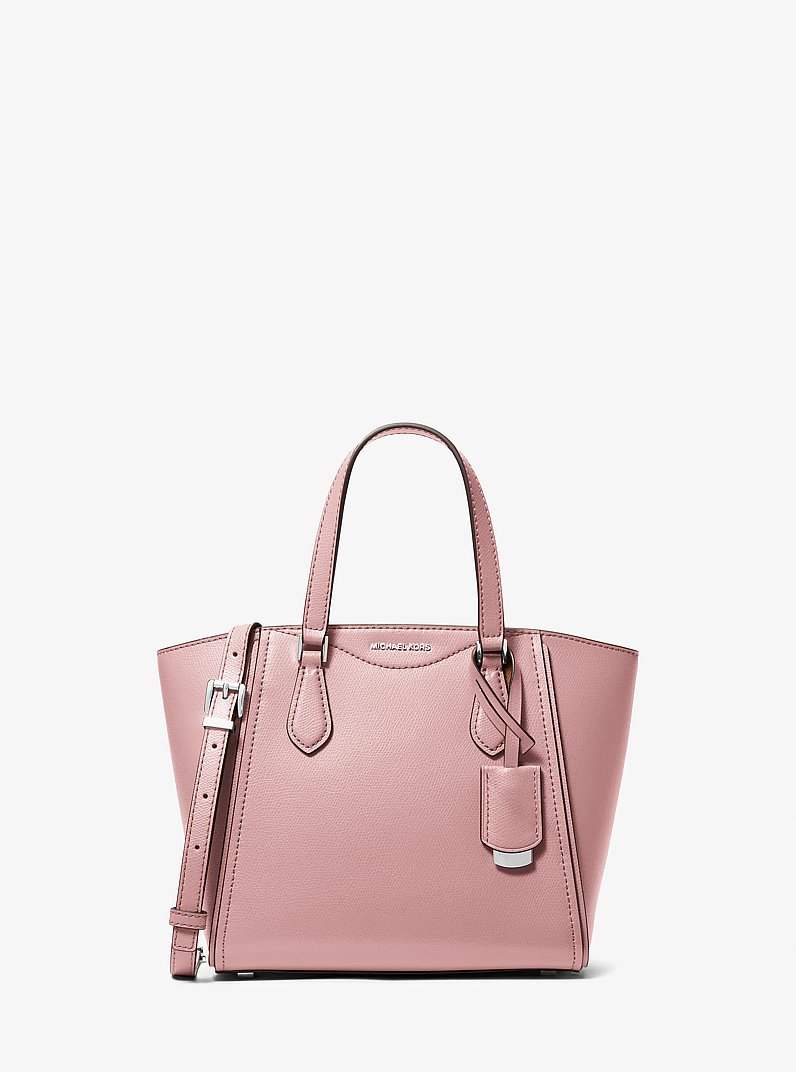 Taryn Small Leather Convertible Crossbody Bag in SMOKEY ROSE | Michael Kors